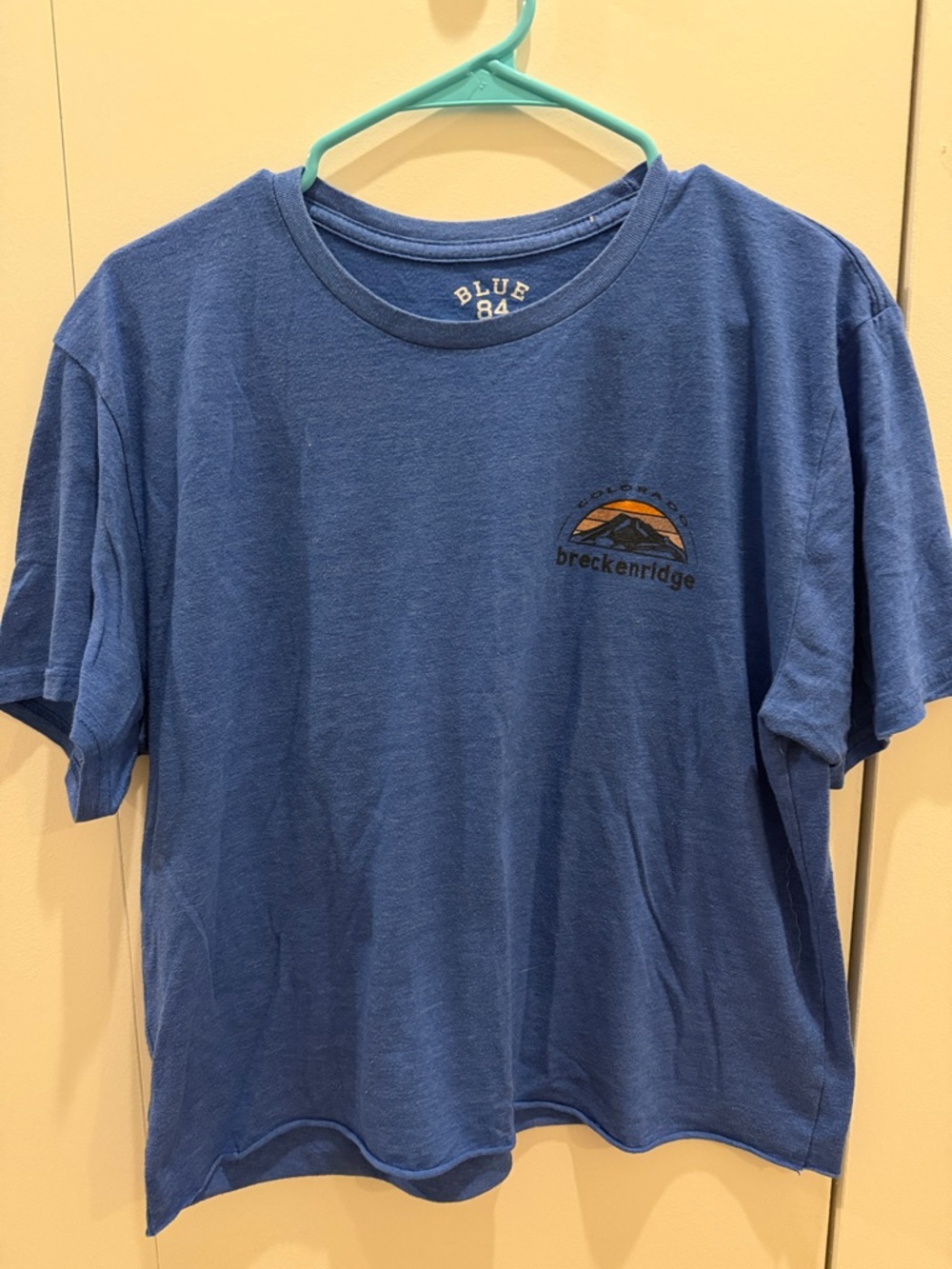 Blue 84 Blue Breckenridge Mountain Graphic Cropped Tee